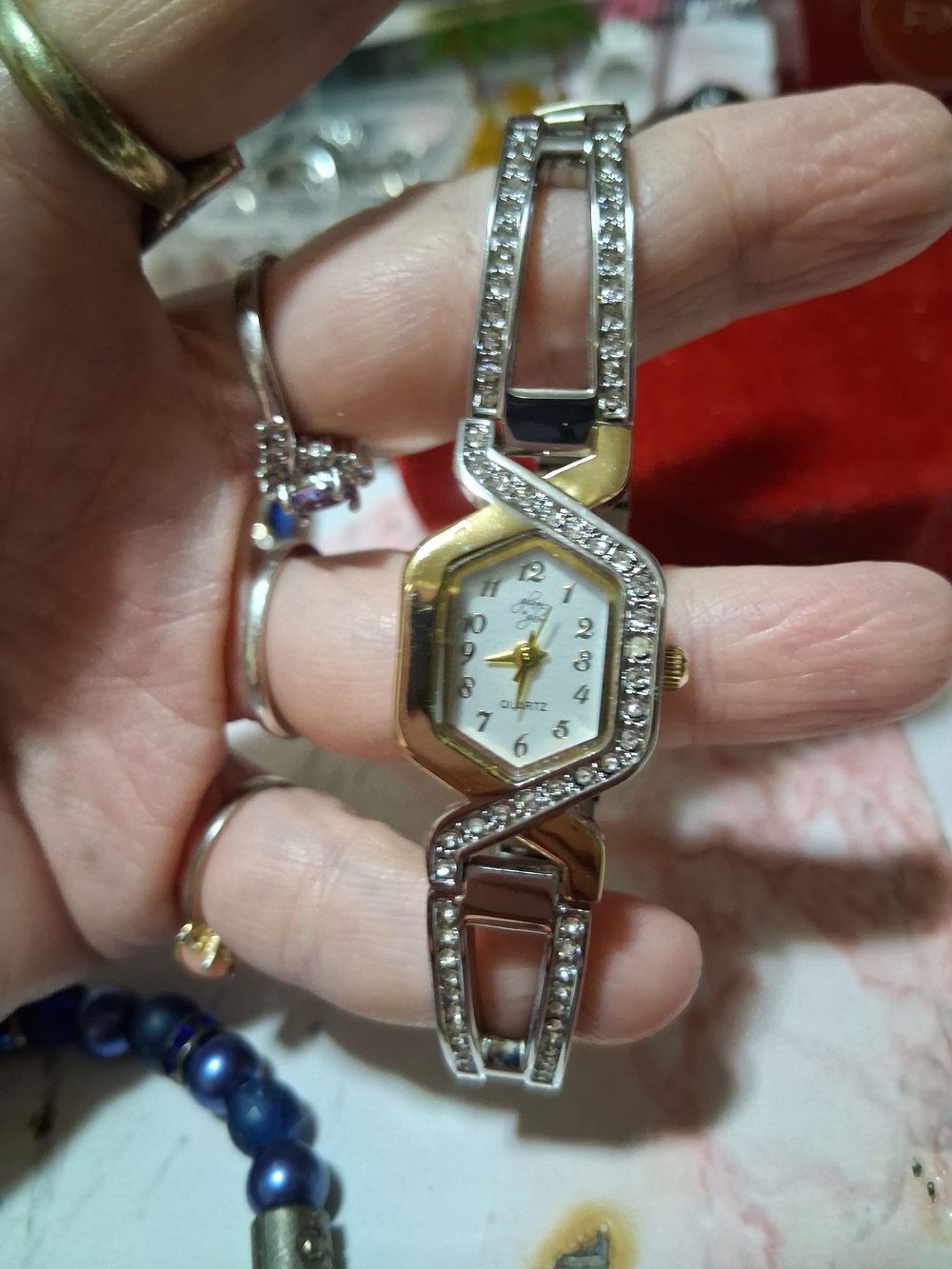 Source Unknown Two-Tone Crystal Bracelet Watch - Gold & Silver